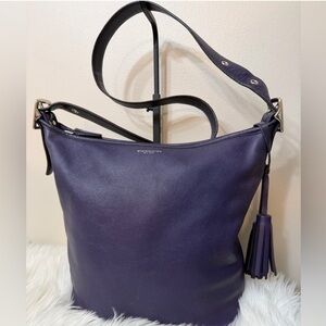 Coach Dark Purple Leather Shoulder Bag